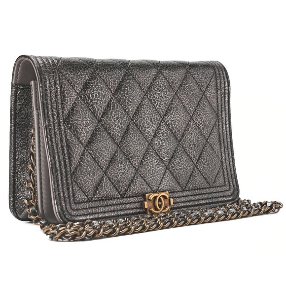 Authentic CHANEL BOY WOC limited edition metallic silver gold hardware - Picture 3 of 11